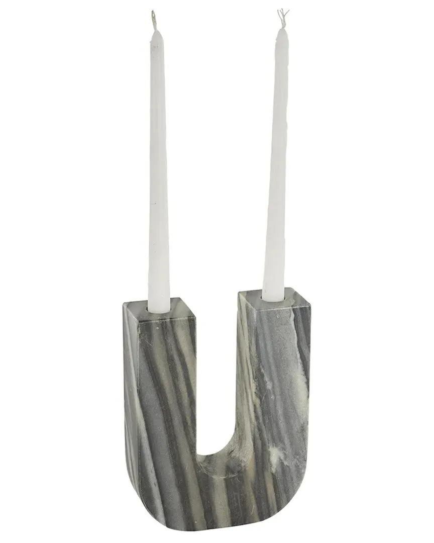 U-Shaped Candle Holder - Multicolor, Marble image