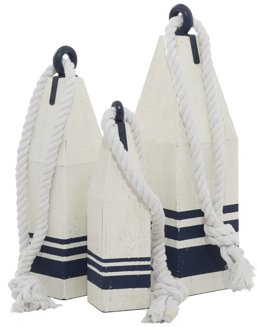 Wood Farmhouse Nautical Sculpture - White image