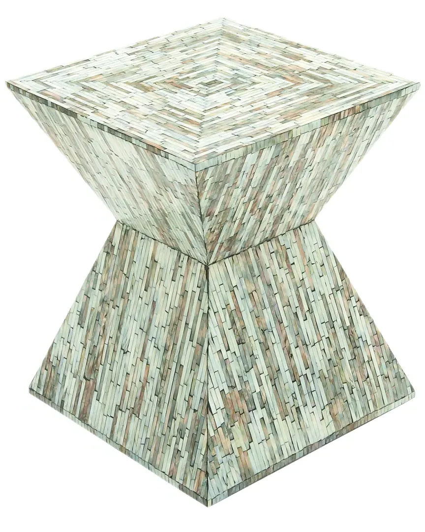Wood Inlay Accent Table - Multicolor image