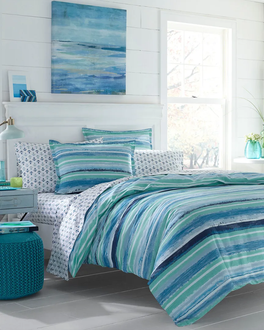 Alex Aqua Comforter Set - Blue, Cotton