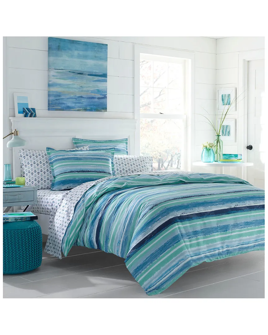 Alex Aqua Duvet Set - Blue, Cotton image