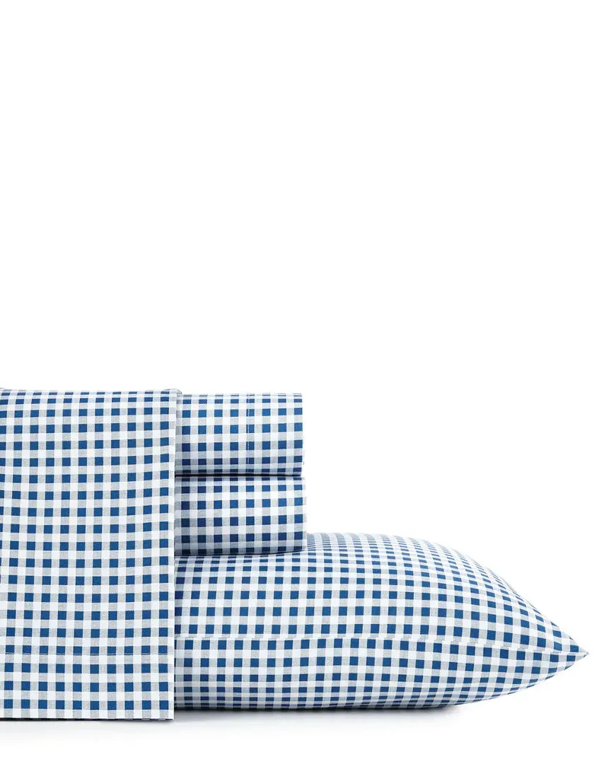 Gingham Plaid Sheet Set - Navy, Cotton image
