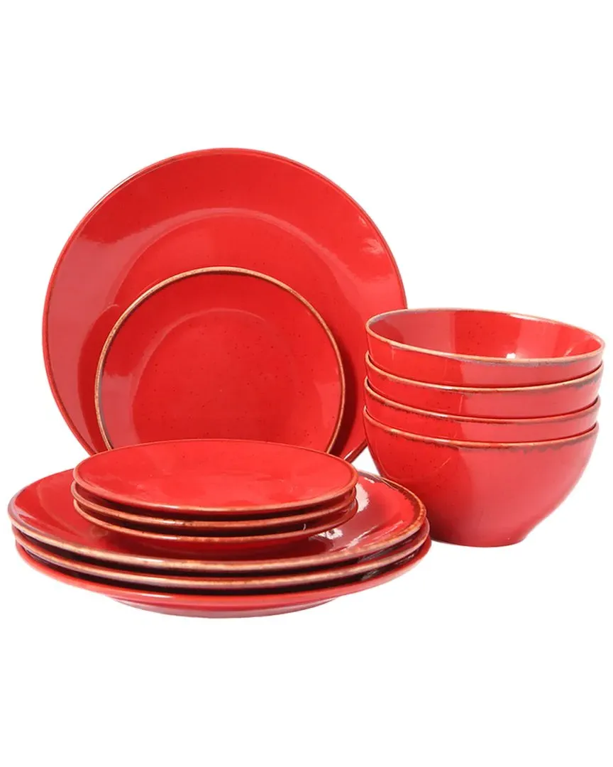 12-Piece Place Setting - Red, Porcelain image