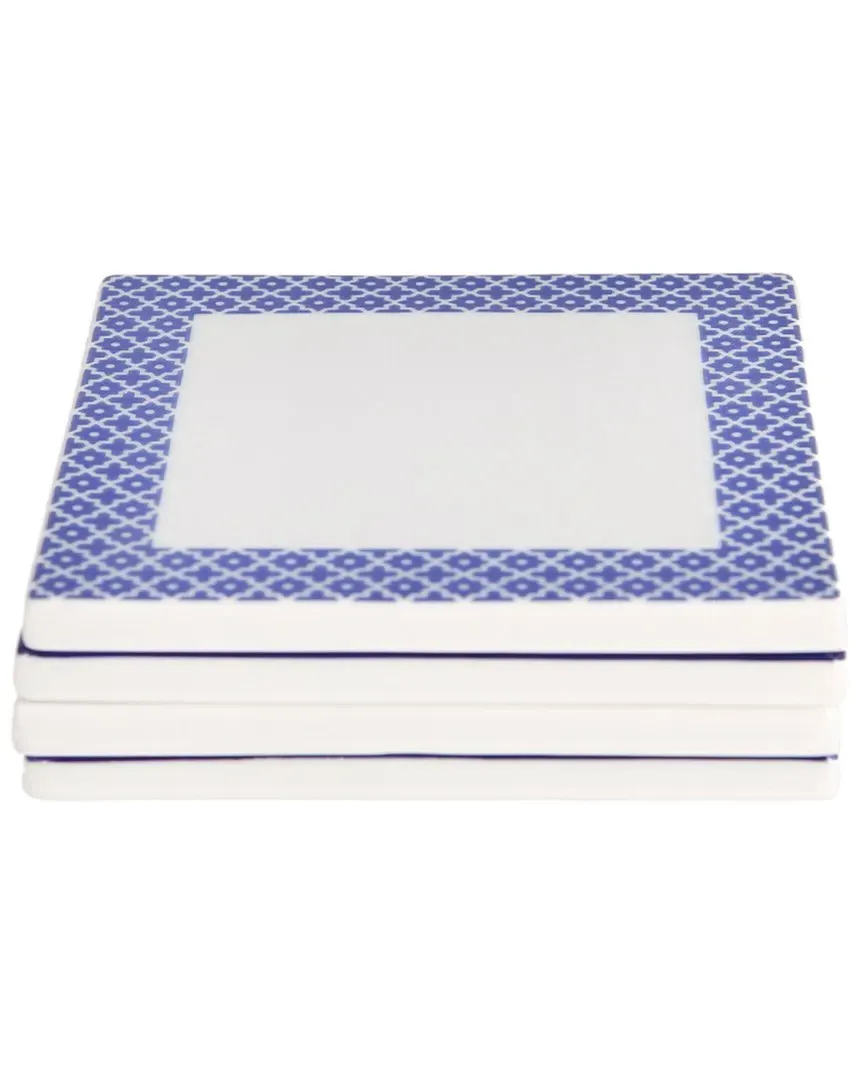 Blue Passion 4pc Coaster Set - Blue, Porcelain image