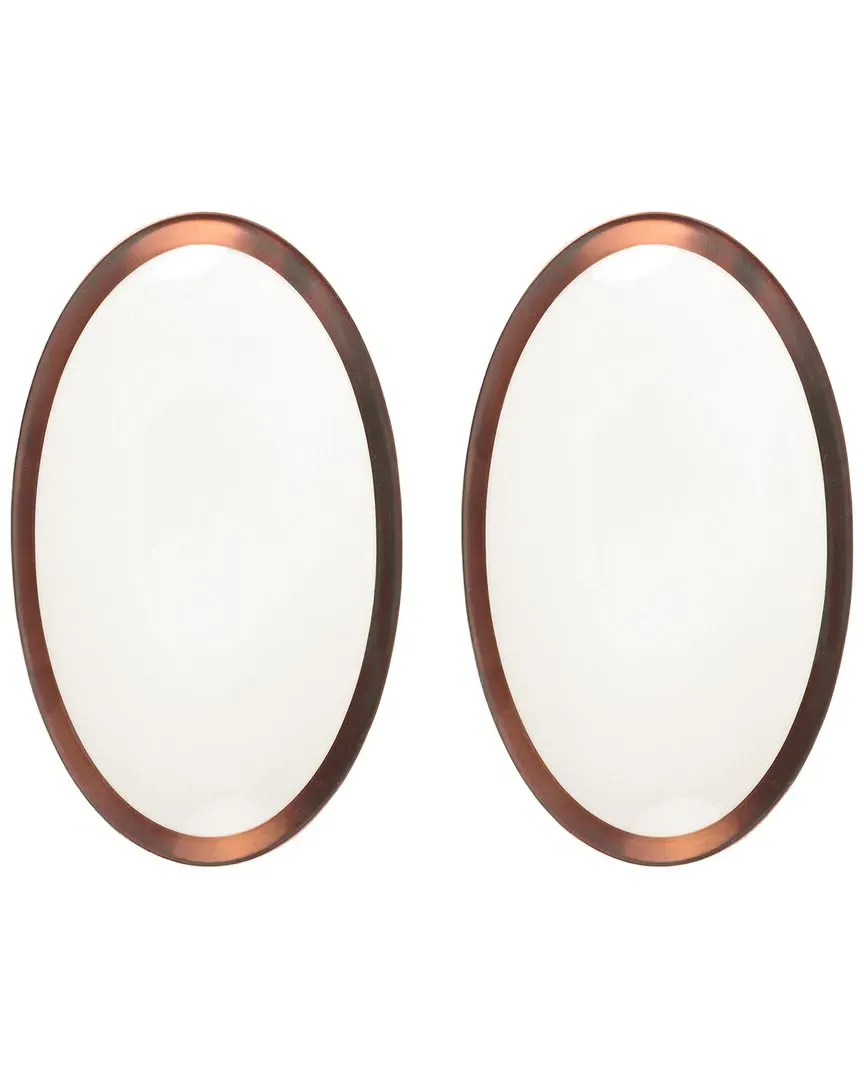 Copper Line 2pc Serving Dish Set - White, Porcelain image