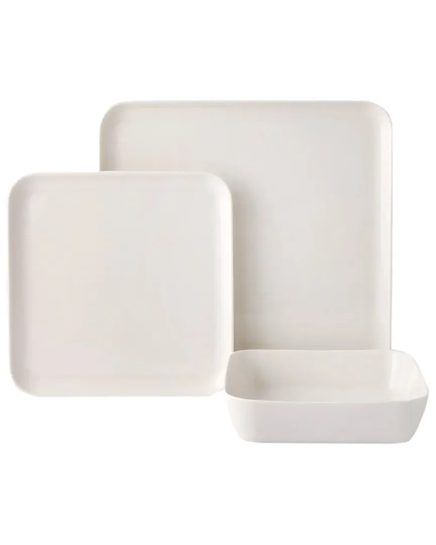Cortot 3pc Place Setting - White, Porcelain