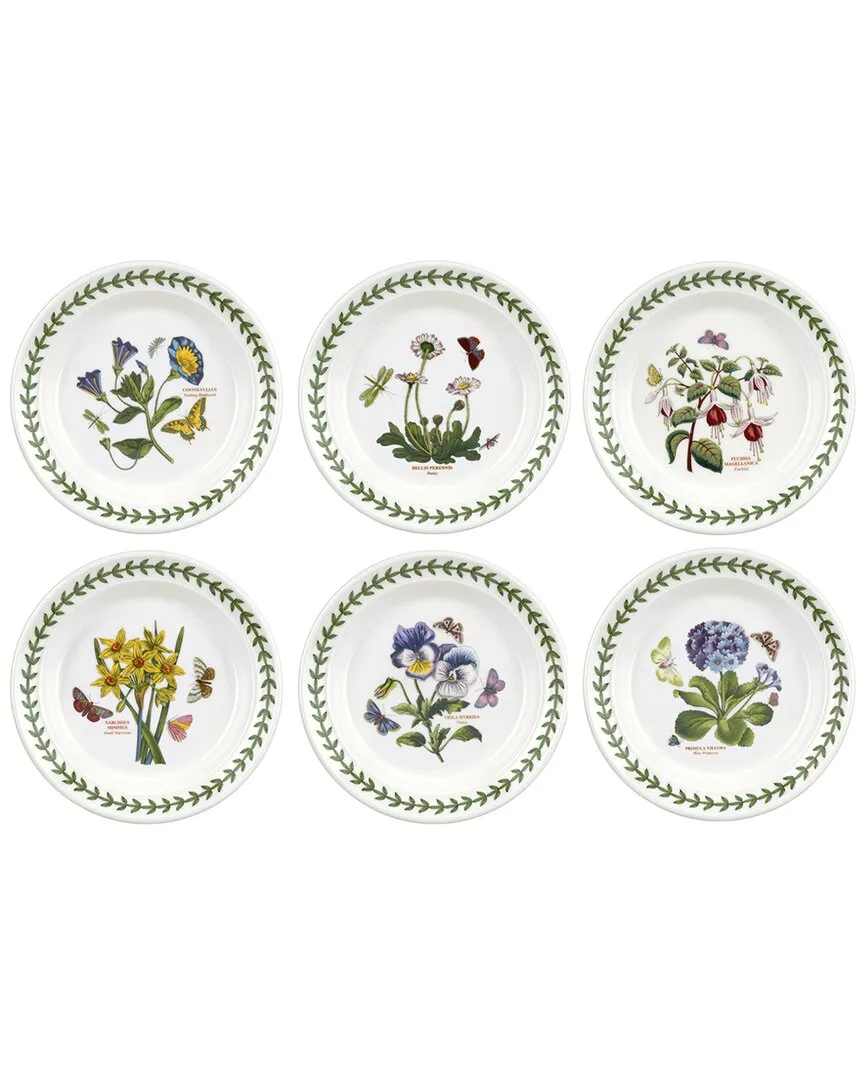 Set of 6 Botanic Garden Side Plates - White, Earthenware image
