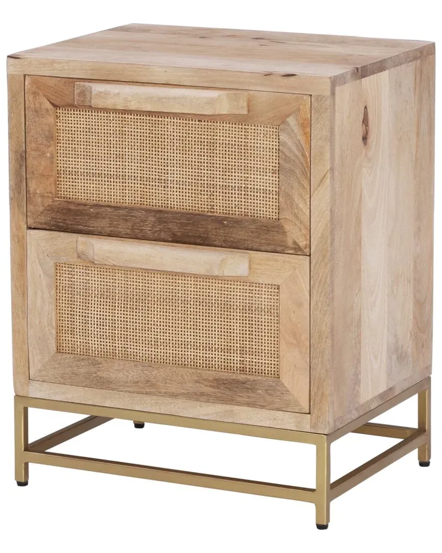 2 Drawer Night Stand - Gold, Metal image