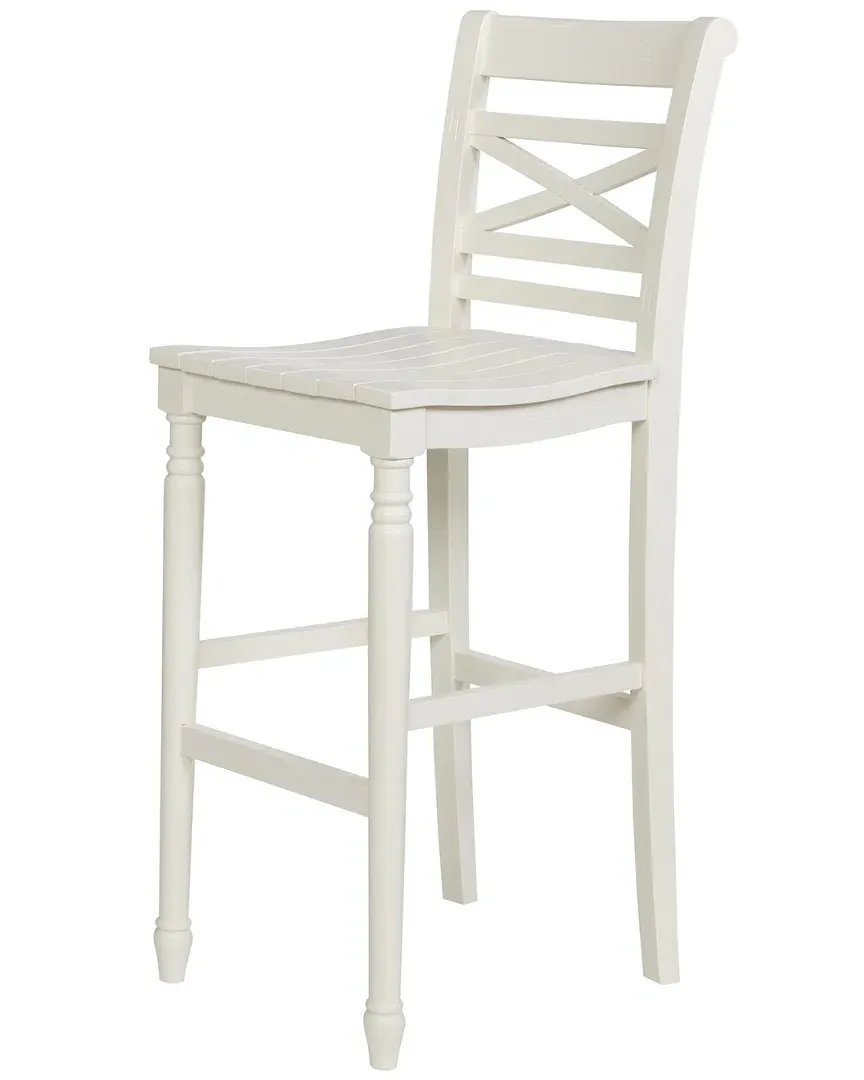 Austin Bar Stool with X Motif - White image