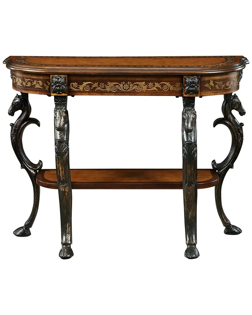 Bailey Floral Demilune Console Table with Storage image