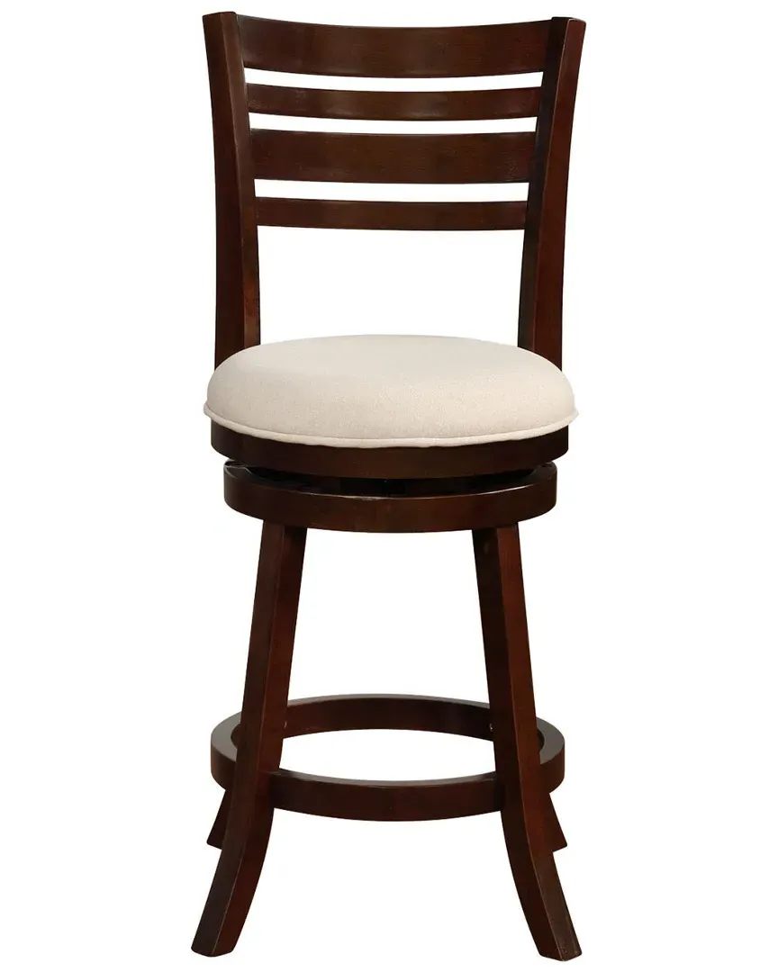 Clive Counter Stool with Footrest - Cream, Rubberwood image