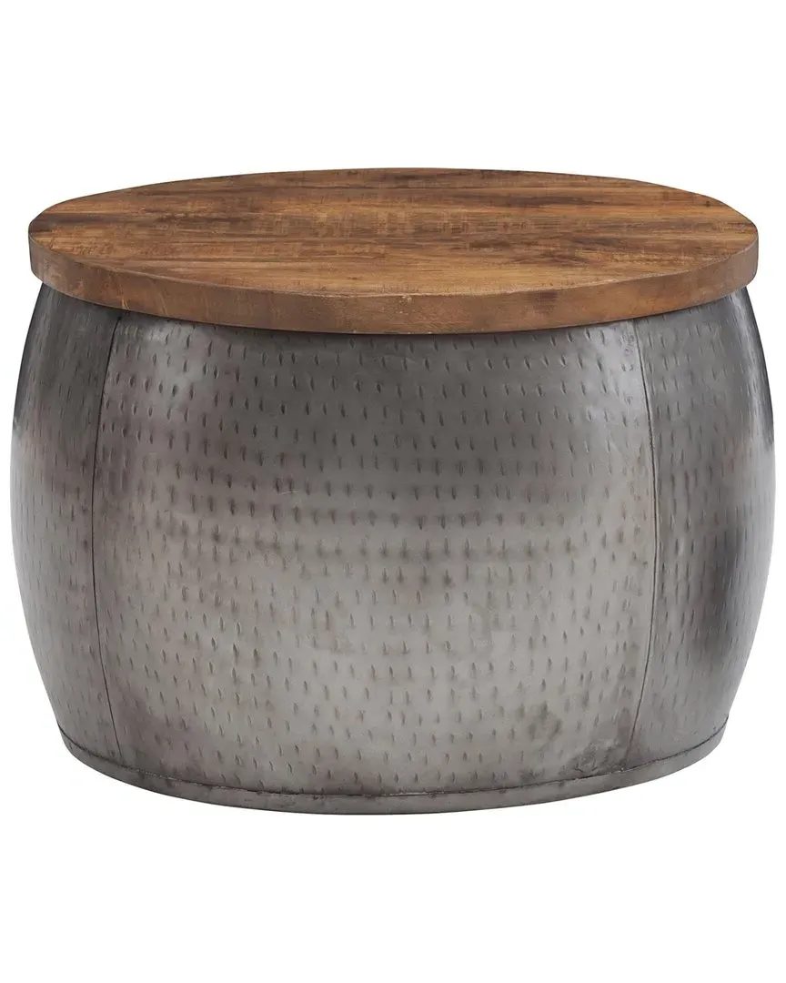 Dreyfus Storage Drum with Lift-Off Lid - Brown, Wood