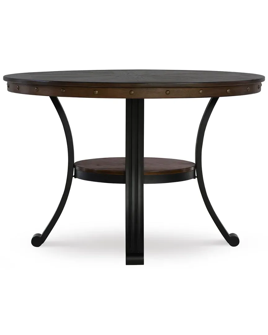 Freida Round Dining Table - Rustic Umber, Oak Veneer image