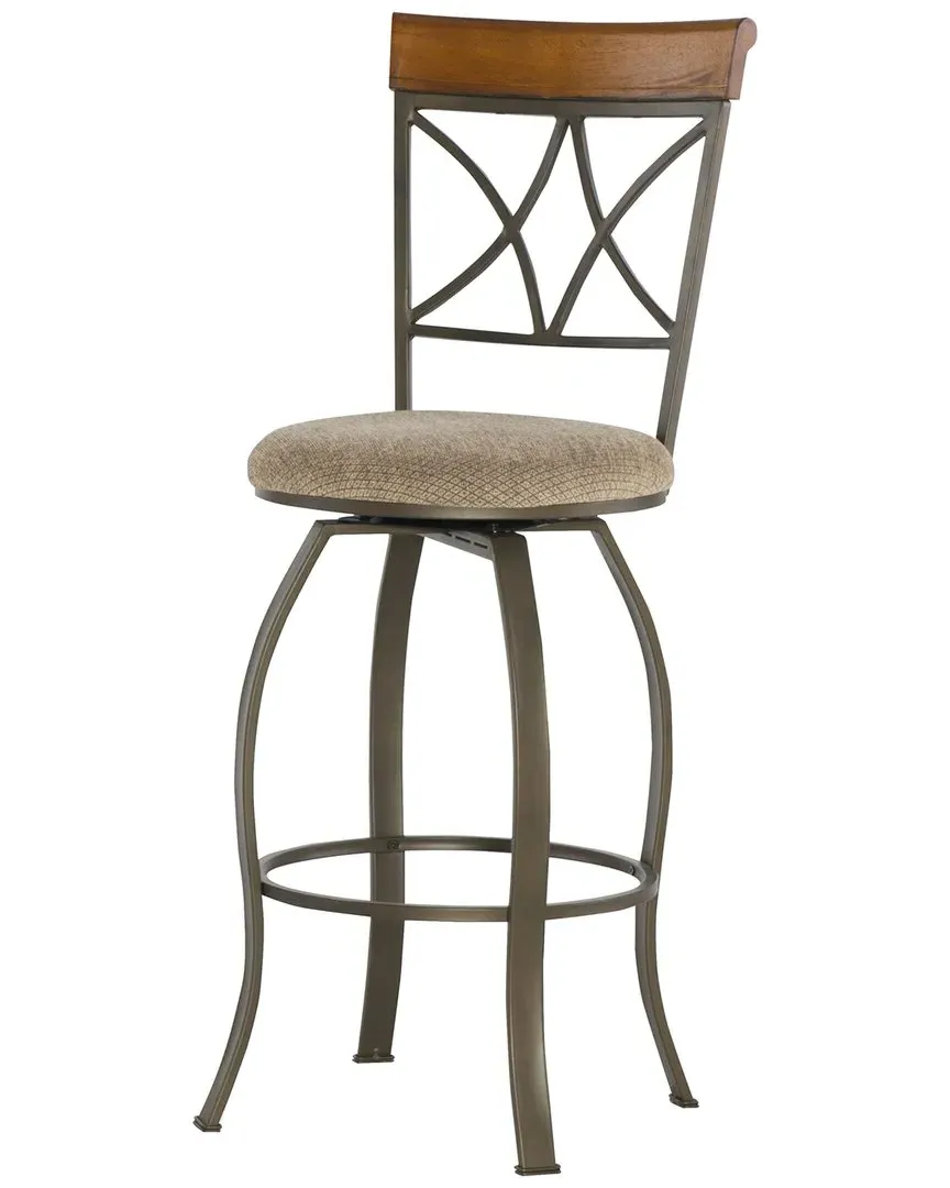 Hamilton Swivel Bar Stool - Brown, Cherry Wood