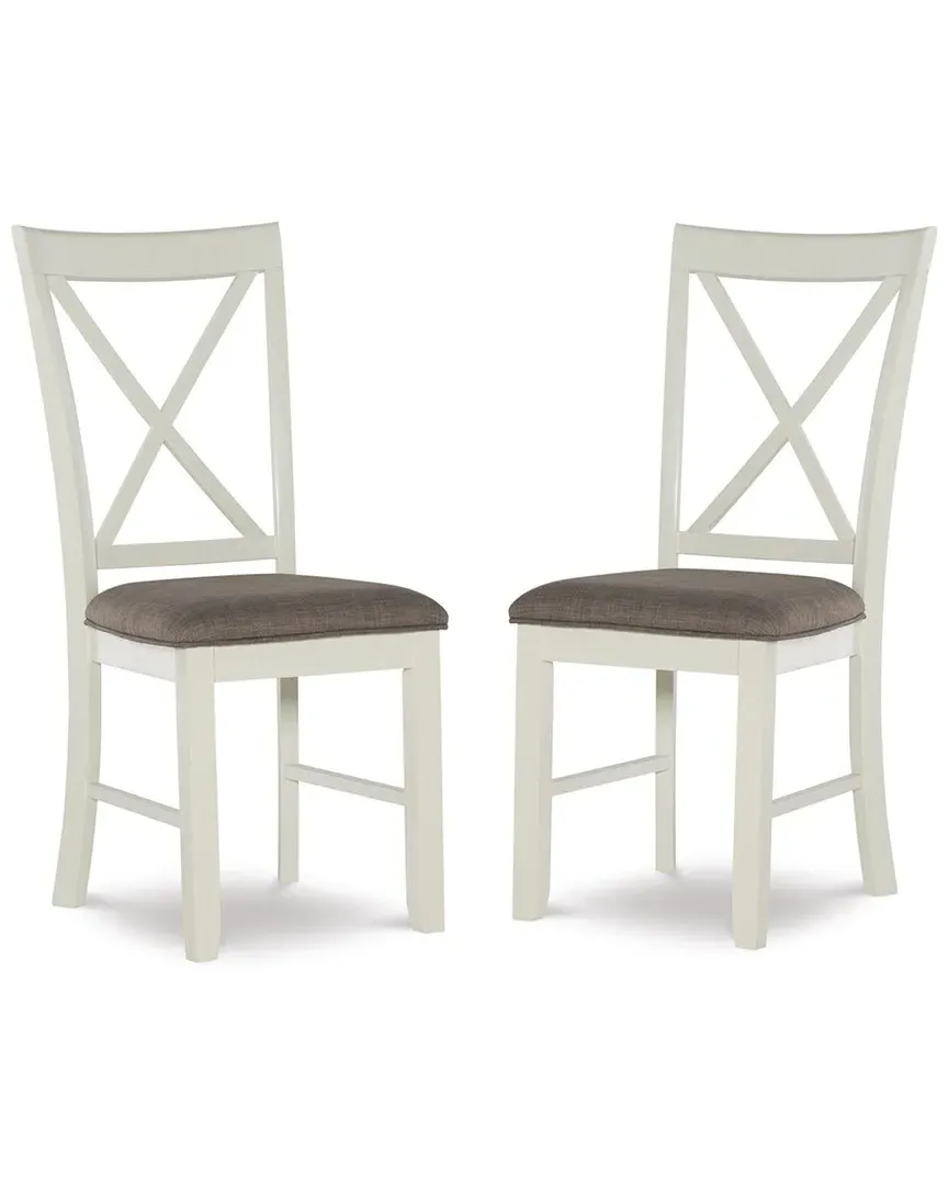 Jane Set of 2 Side Chairs - Rustic Taupe, Wood