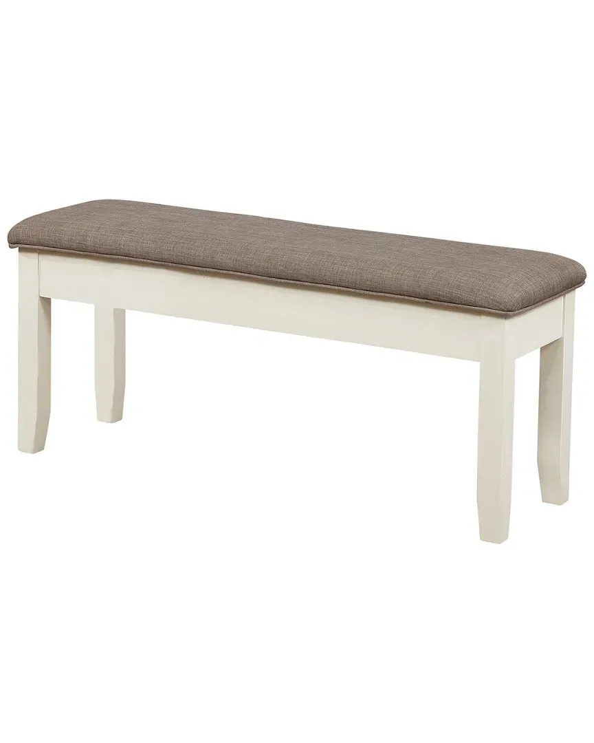 Johan Storage Bench with Upholstered Seat - White image