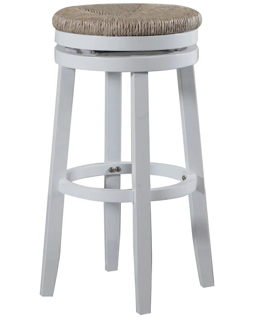 Marren Swivel Bar Stool - White, Seagrass image