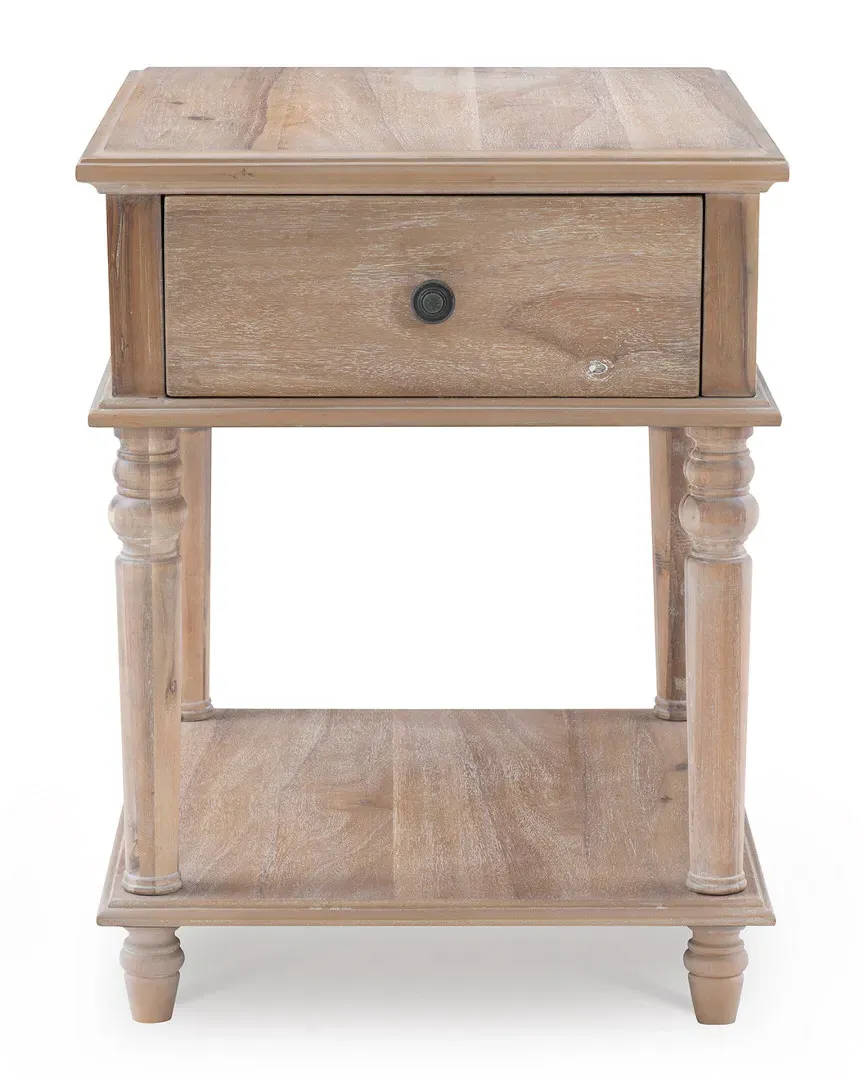 McGhie Side Table with Drawer - Natural, Acacia Veneer