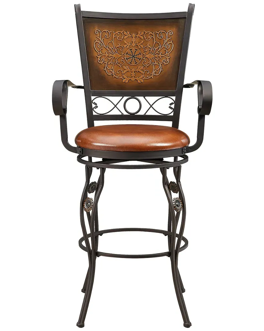 Milo Big & Tall Barstool with Arms - Bronze, PU image