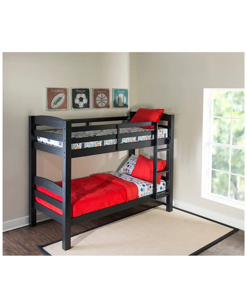 Perlita Twin Bunk Bed with Ladder - Black, Pine image