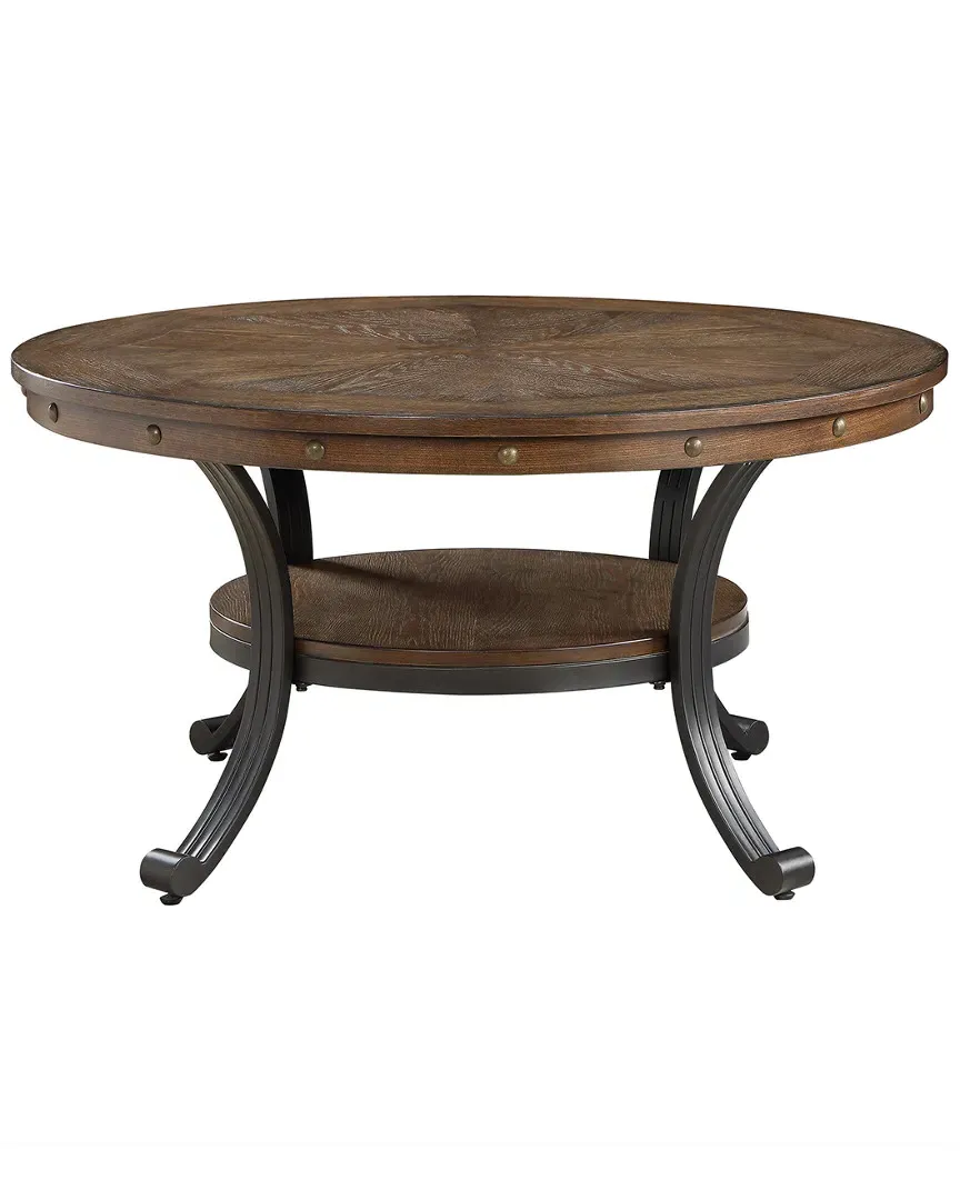 Wyatt Square Cocktail Table with Nailheads - Oak image