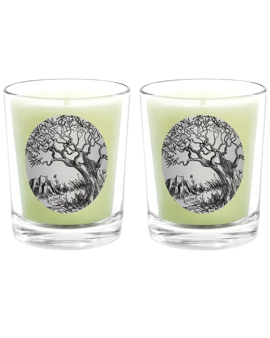 Amber Two Scented Beeswax Candle Set - White