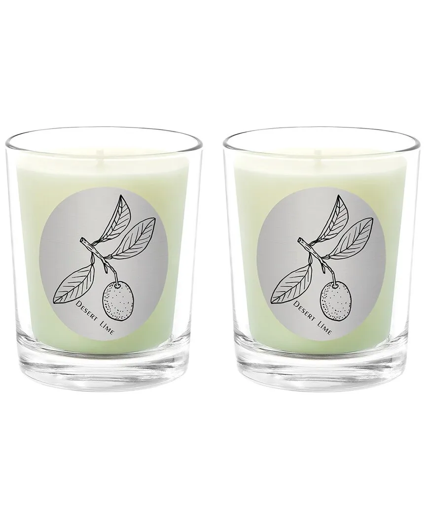 Desert Lime Two Scented Beeswax Candle Set - White