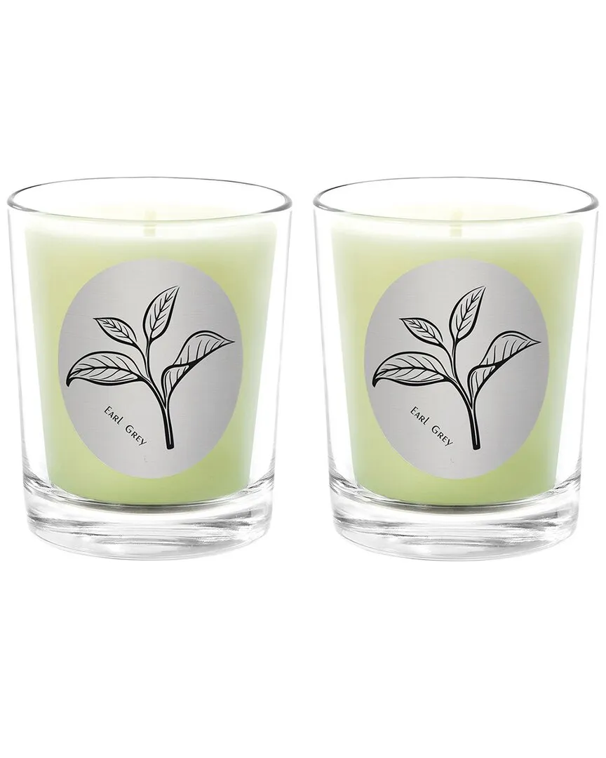 Earl Grey Two Scented Beeswax Candle Set - White, Beeswax