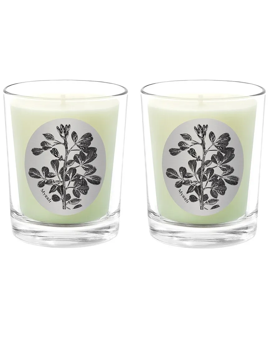 Myrrh Two Scented Beeswax Candle Set - White image
