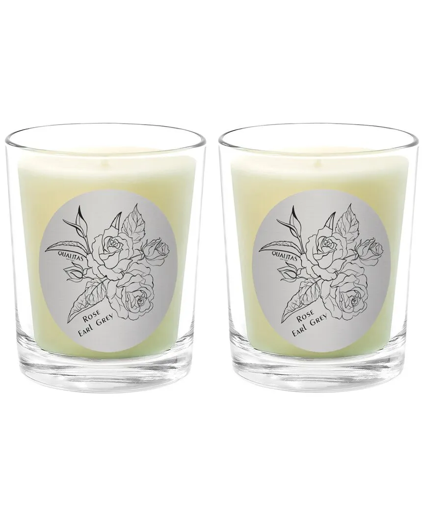 Rose Earl Grey Two Scented Beeswax Candle Set - White, Beeswax