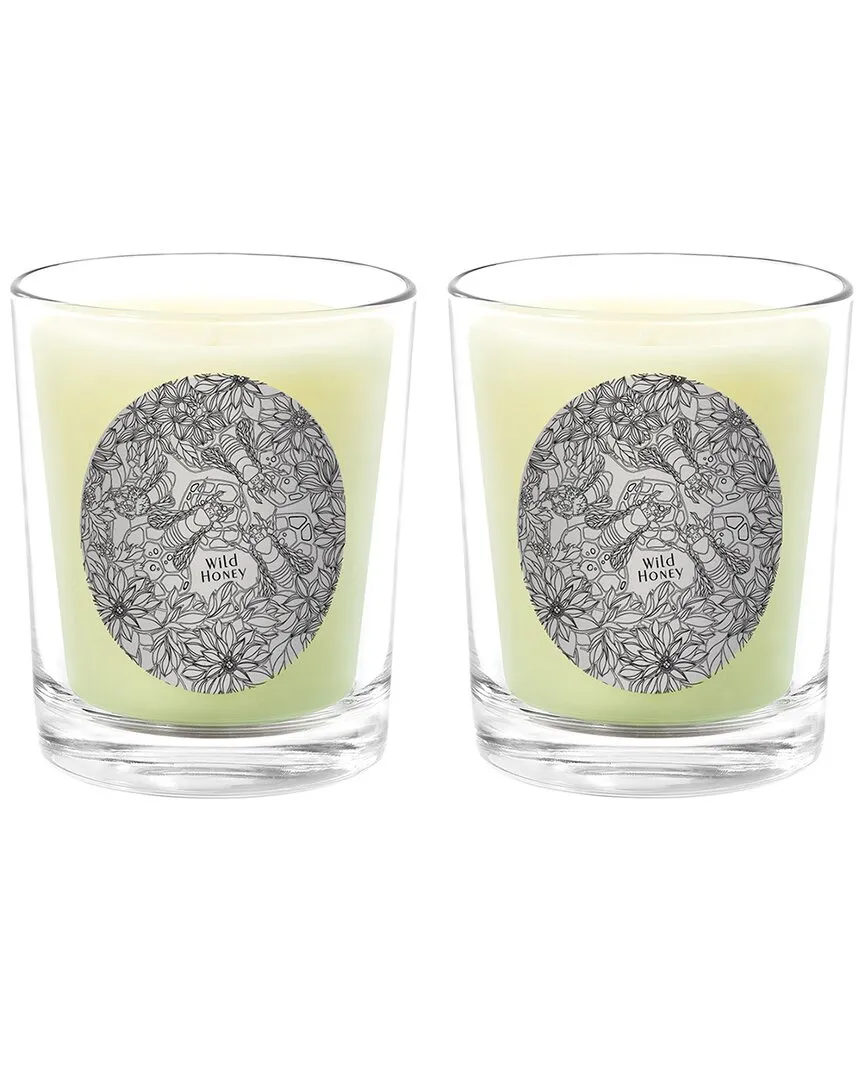 Wild Honey Two Scented Beeswax Candle Set - White