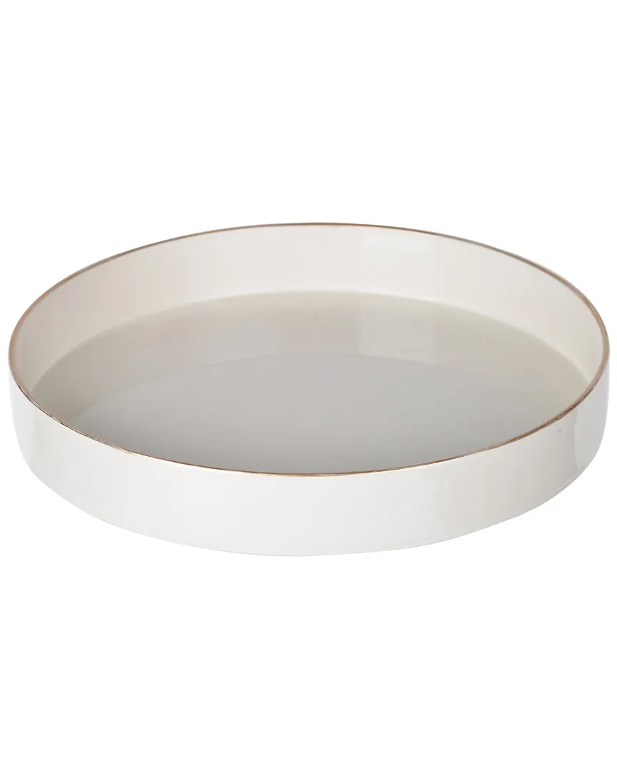 Mimosa Round Tray - White, Plastic