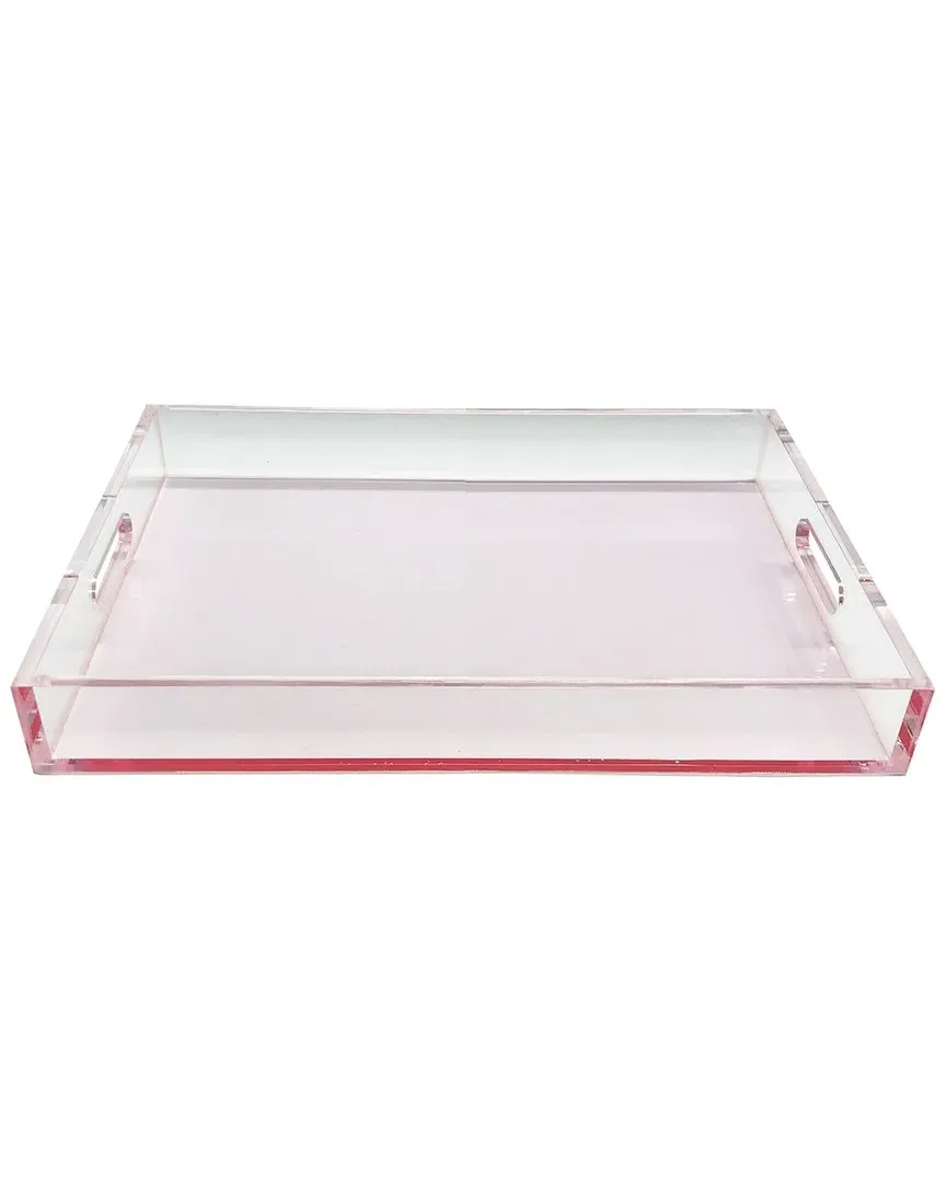 Neon Light Decorative Tray - Pink, Lucite