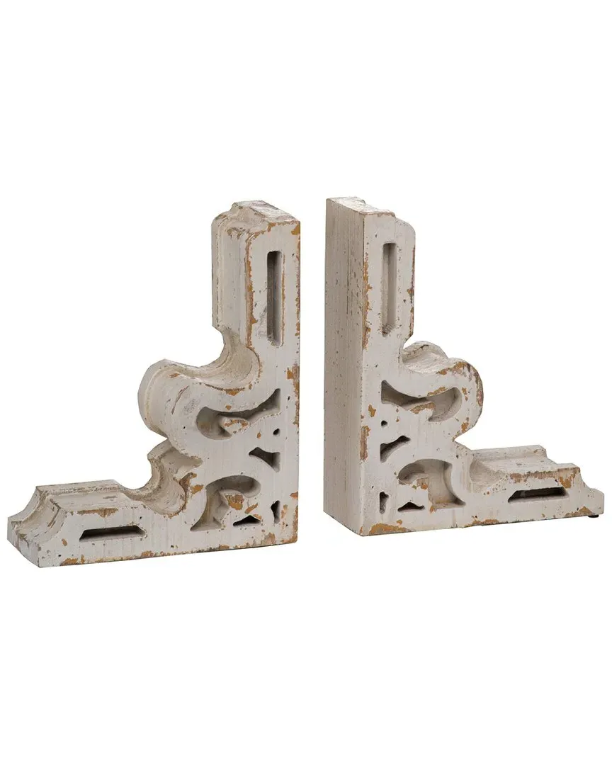 Rustic Wood Bookends - White, Fir image