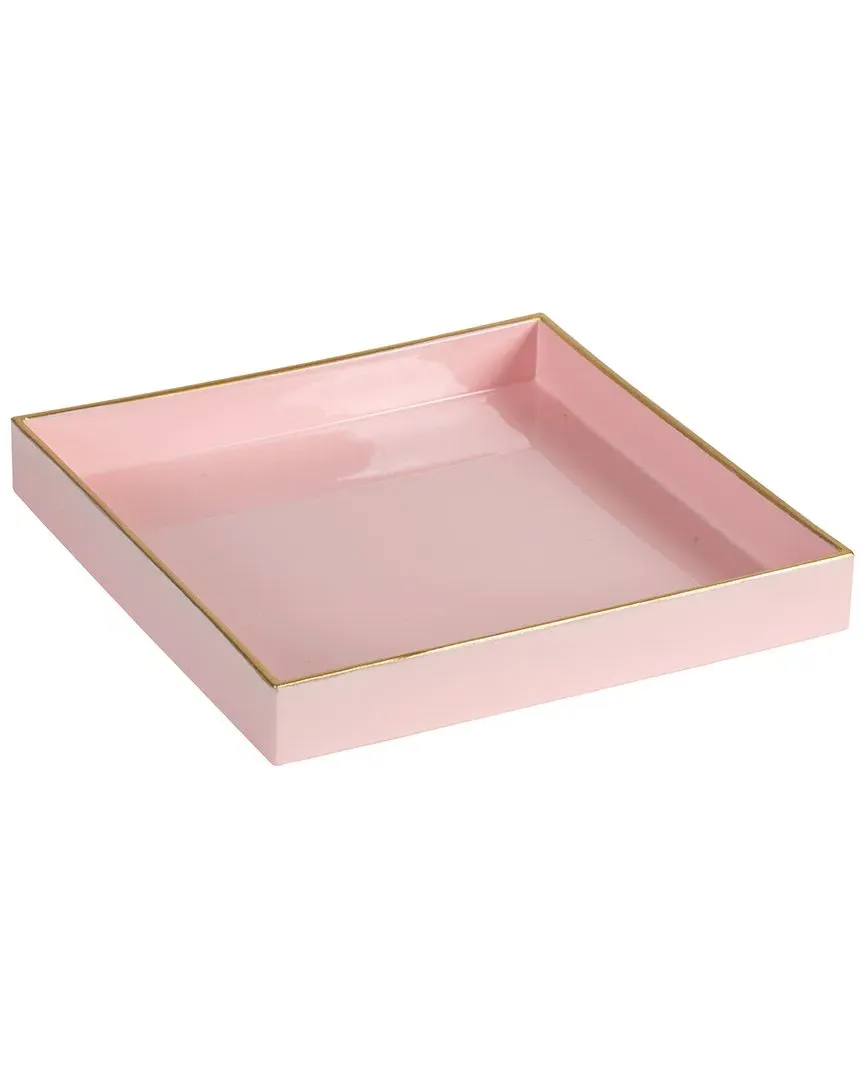 Square Decorative Tray - Pink, Plastic image