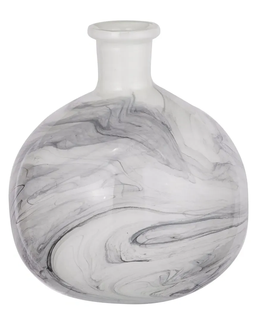 Svirla Round Vase - White, Glass image