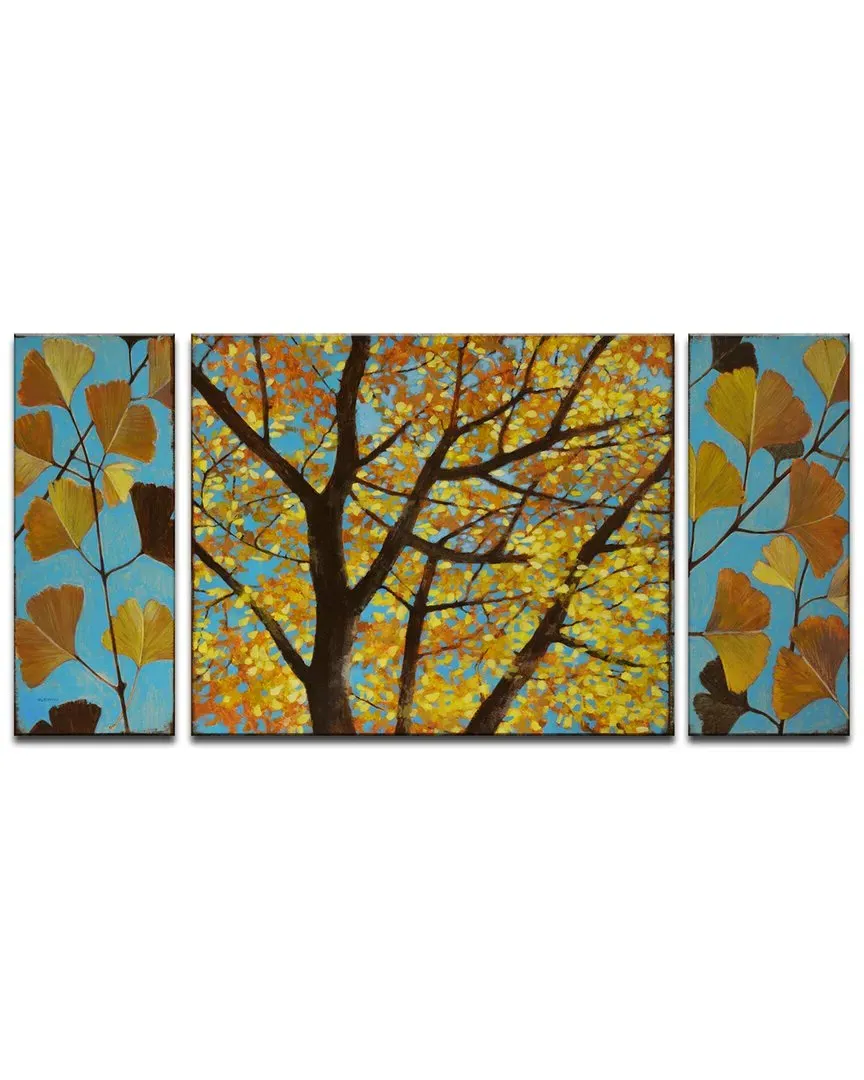 Brilliant Ginkgo 3 Piece Canvas Wall Art Set