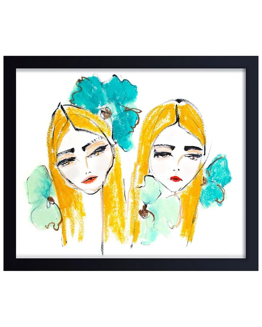 Cara And Carina Framed Print Wall Art - Black Pine Wood image