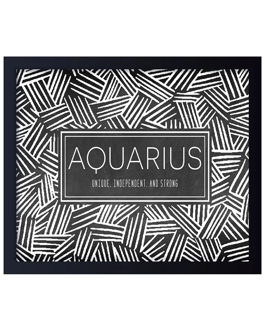 ChiChi Zodiac Framed Print Wall Art - Aquarius - Black, Pine Wood