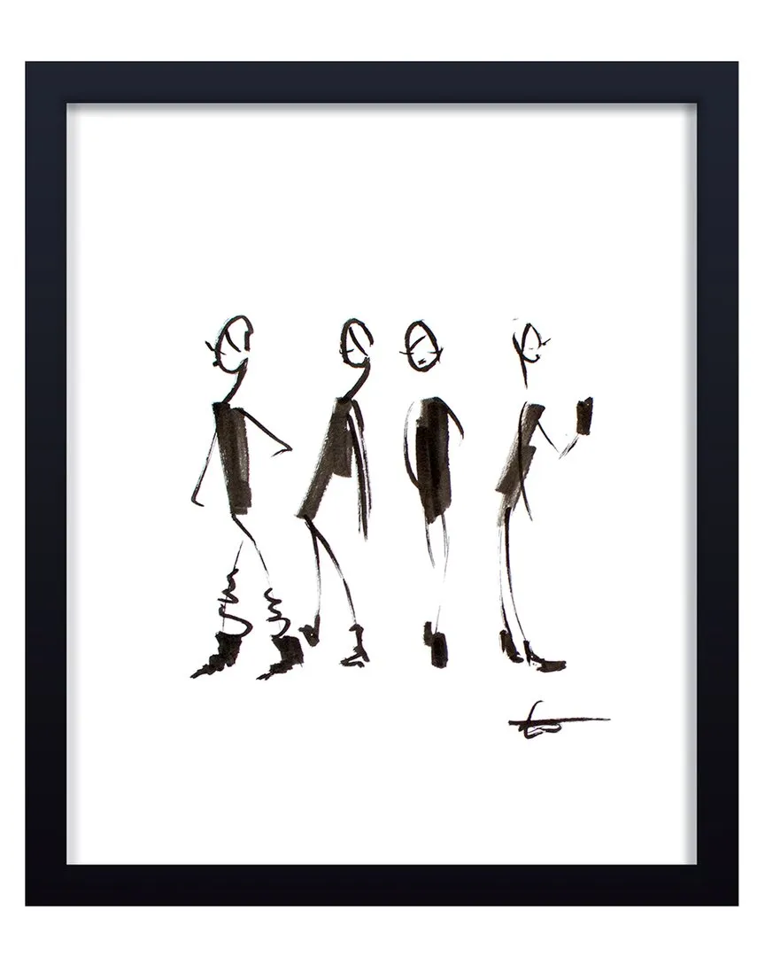 City Standing Framed Print Wall Art - Black Pine image