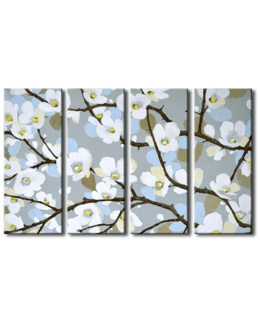 Dogwood Blossoms 4 Piece Wrapped Canvas Wall Art Set image