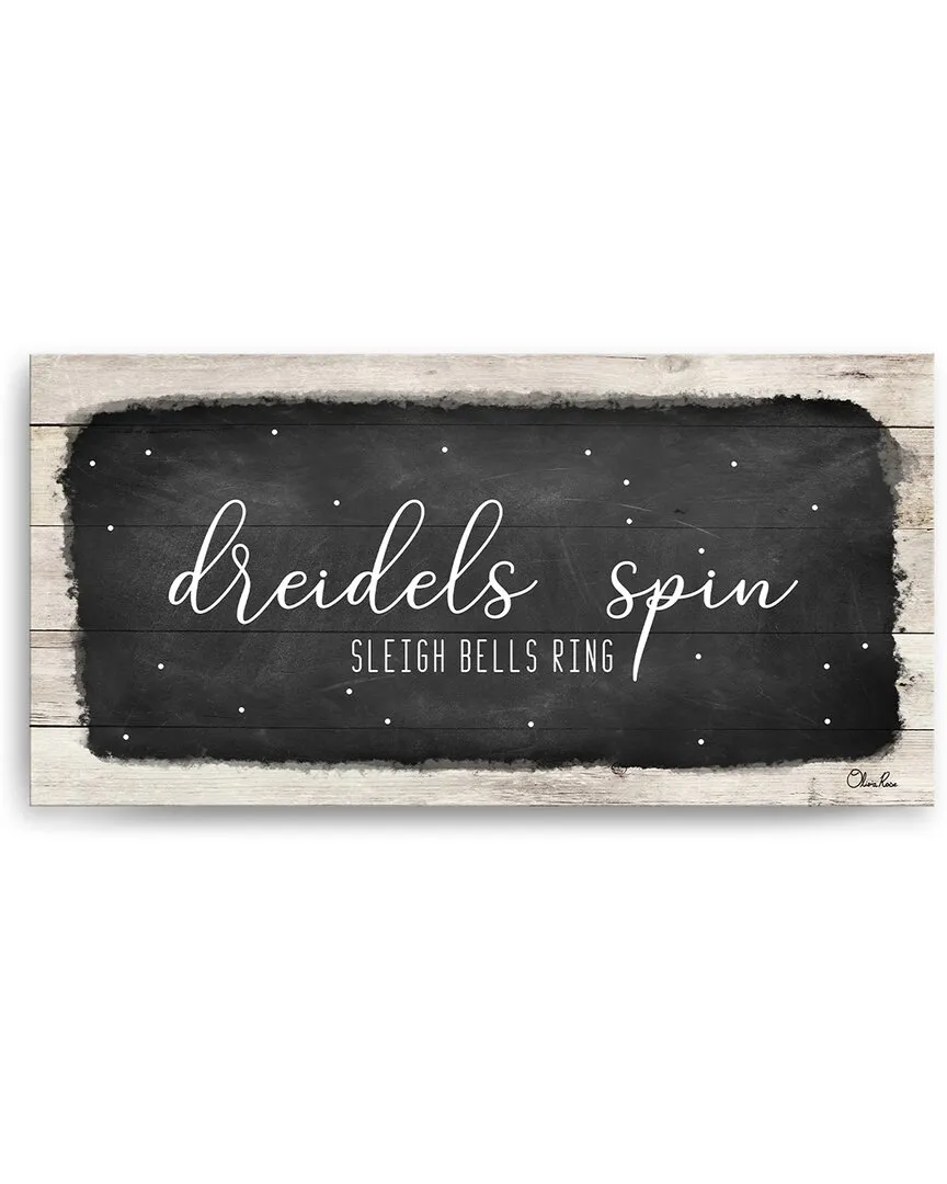 Dreidels Spin, Sleigh Bells Ring Canvas Wall Art by Olivia Rose