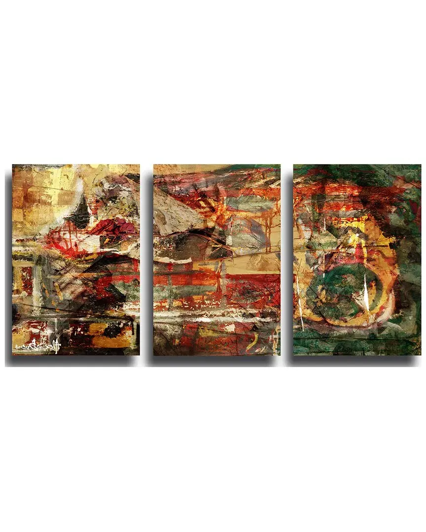 Earth Tone Abstract II 3-Piece Canvas Wall Art by Tristan Scott
