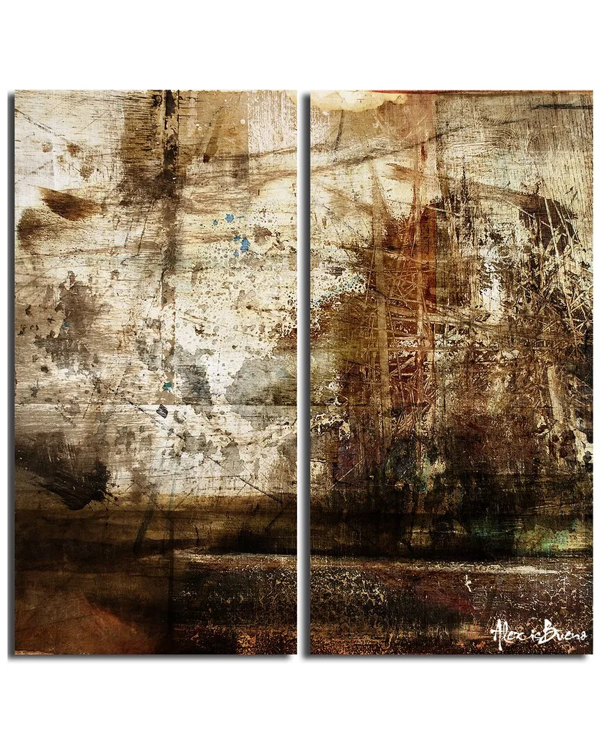 Earth Tone Abstract VII 2-Piece Canvas Wall Art by Tristan Scott