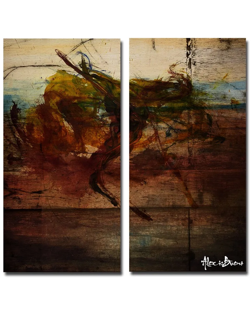 Earth Tone Abstract X 2-Piece Canvas Wall Art