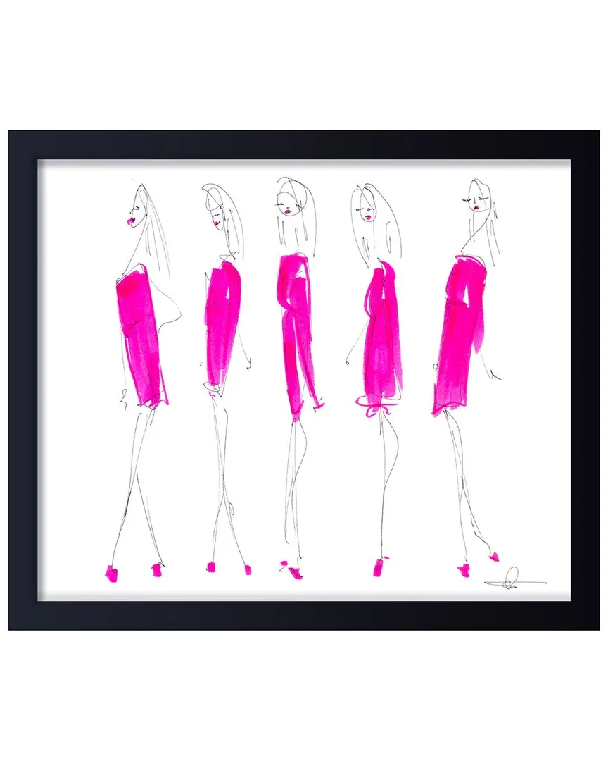 Five In Fuchsia Framed Print Wall Art - Black Pine image