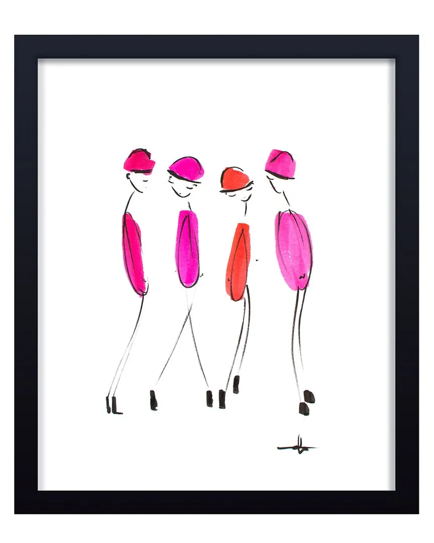 Four In Fuchsia Framed Print Wall Art - Black Pine