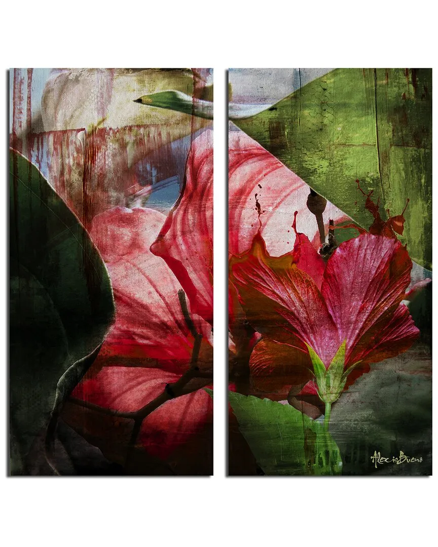 Hibiscus 2pc Wrapped Canvas Wall Art by Tristan Scott image