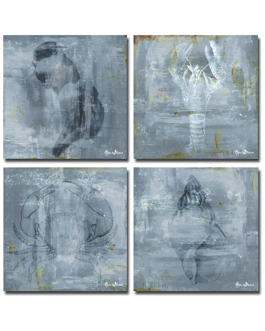 Nautical 4pc Wrapped Canvas Wall Art by Tristan Scott image