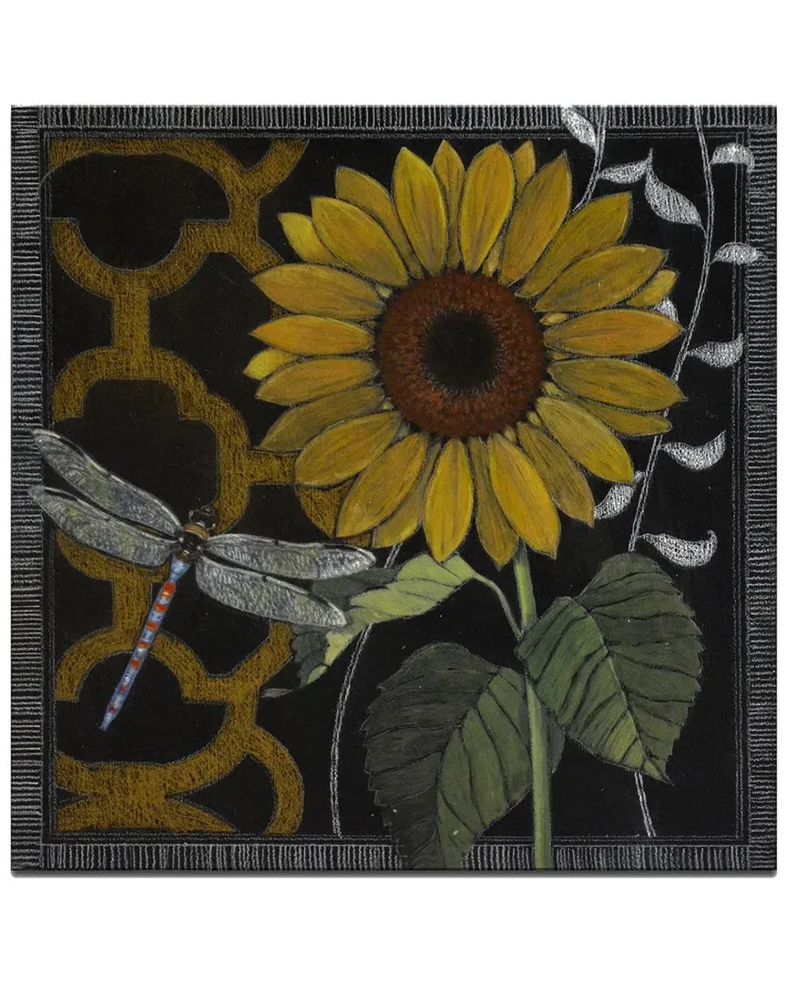 Norman Wyatt Gilt Slate Flora IV Canvas Wall Art